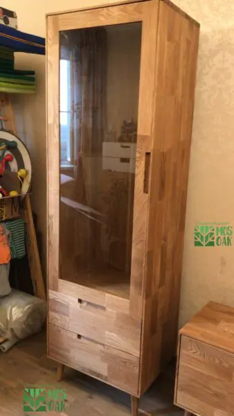 Шкаф с витриной из дуба Сканди-1 - отзывы MOS-OAK
