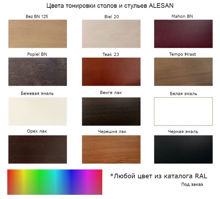 Цвета крашения стульев